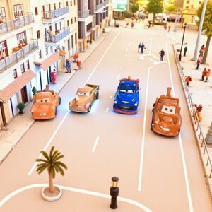 Disney Pixar Cars Mater Plastic & Metal.  Tow Truck And Smokey's Garage Truck.